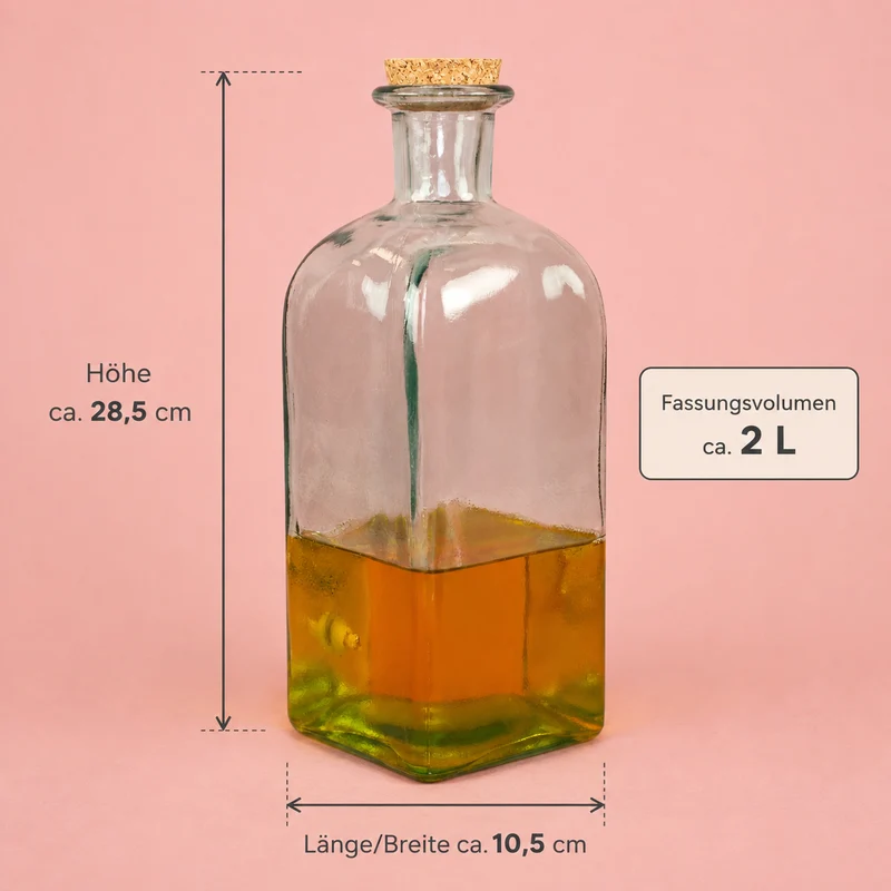Glas Getränkespender mit Zapfhahn | 2L Spender für Limonade, Whisky & Wein mit Initiale und Name