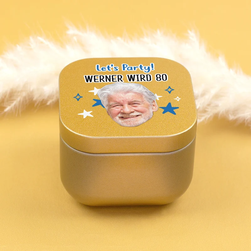 Duftkerze mit Foto, Wunschtext und Motiv personalisiert | Gastgeschenk für Geburtstag & Einschulung
