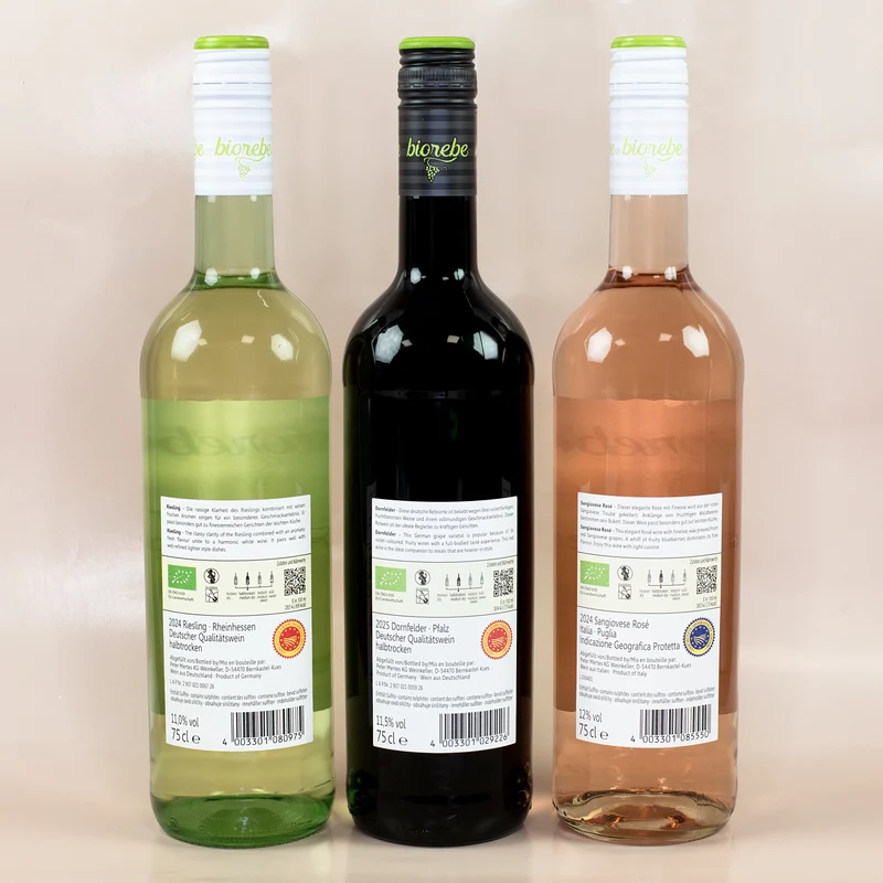 Biorebe Wein zum 30. Geburtstag personalisiert mit Name | Luftballon & Konfetti Design