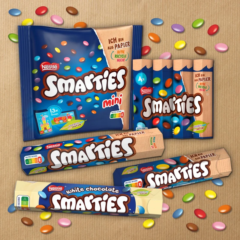 Nestlé SMARTIES Hexagon-Rolle, bunte Schokolinsen aus Milchschokolade, 24er Pack (24 x 38g)