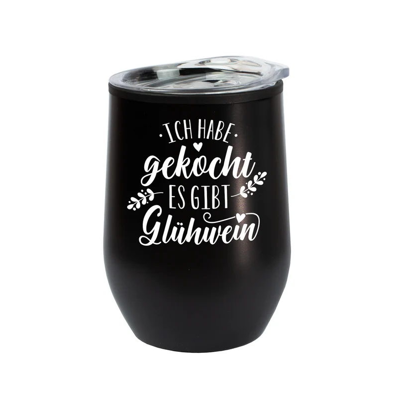 Thermobecher Weihnachten 'Ich habe gekocht - es gibt Glühwein' in 2 Farben | Weihnachtsgeschenk