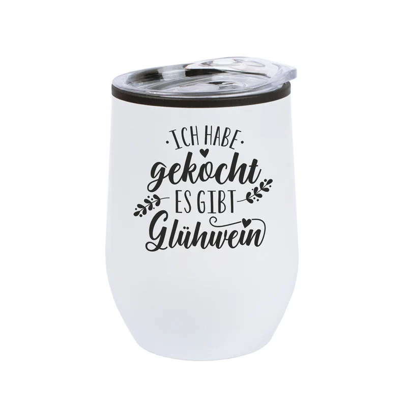 Thermobecher Weihnachten 'Ich habe gekocht - es gibt Glühwein' in 2 Farben | Weihnachtsgeschenk
