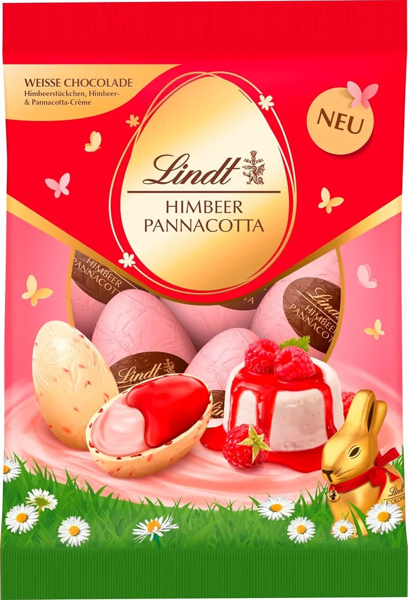 Lindt Schokoladen Eier Himbeer Pannacotta 90g
