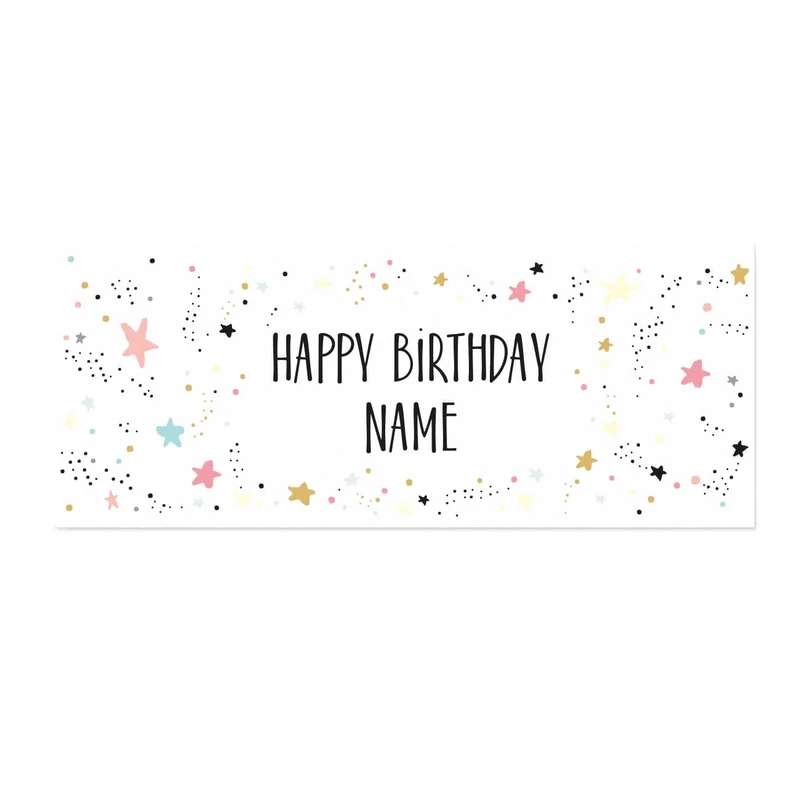 Tischläufer zum Geburtstag mit Sternen und Name bedruckt