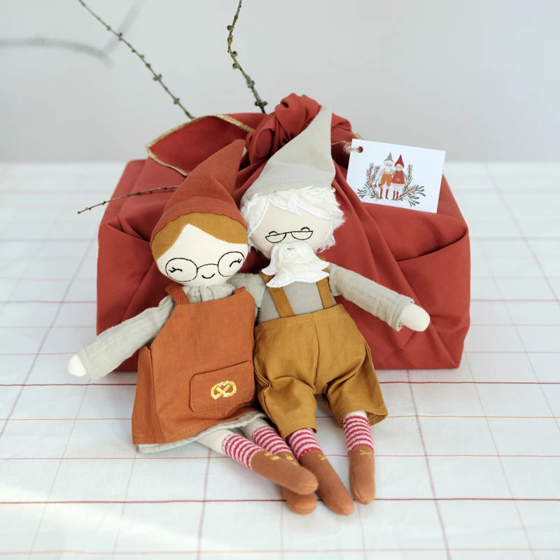 Weihnachts-Elf Stoffpuppe 30 cm, Oma oder Opa