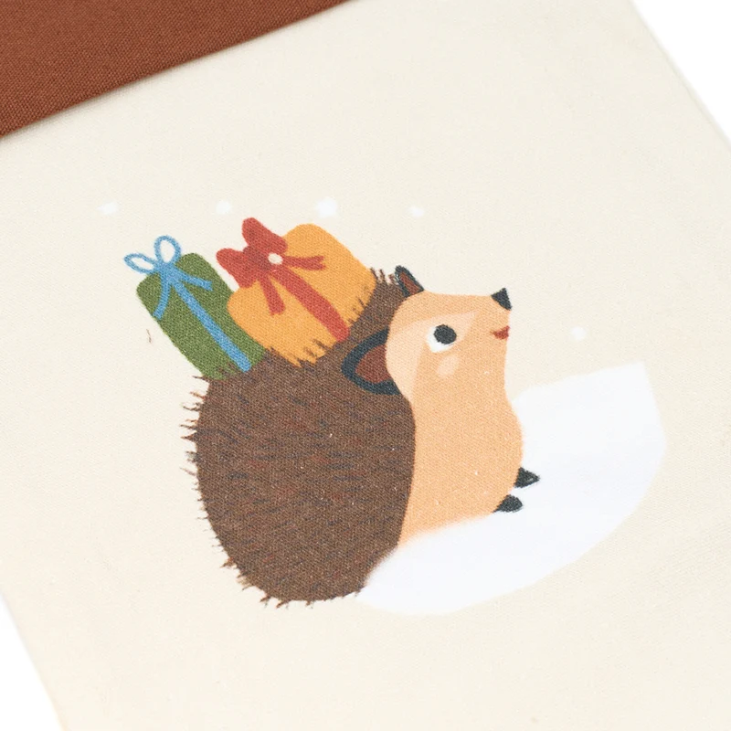 Weihnachtsstrumpf mit Motiv 40 x 18 cm, Bio Baumwolle
