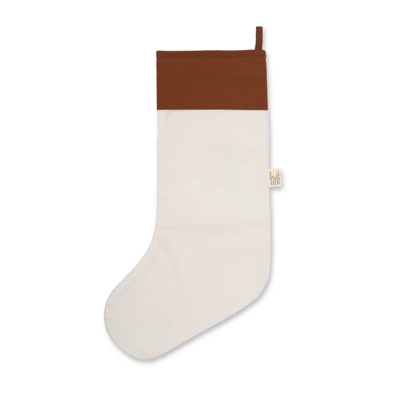 Weihnachtsstrumpf mit Motiv 40 x 18 cm, Bio Baumwolle
