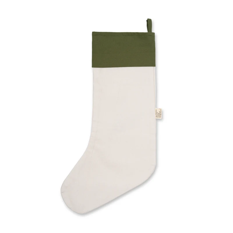 Weihnachtsstrumpf mit Motiv 40 x 18 cm, Bio Baumwolle