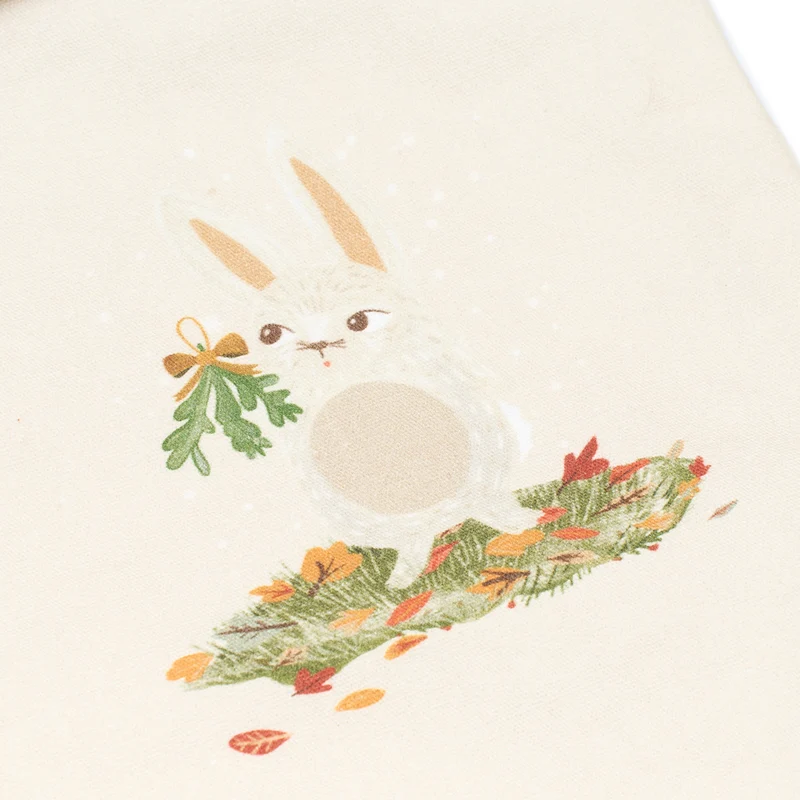 Weihnachtsstrumpf mit Motiv 40 x 18 cm, Bio Baumwolle