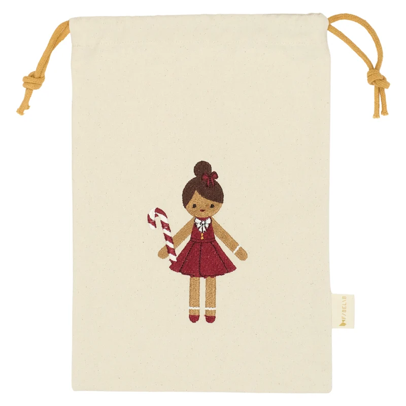 Weihnachtssäckchen mit Motiv 23 x 34 cm, Bio Baumwolle