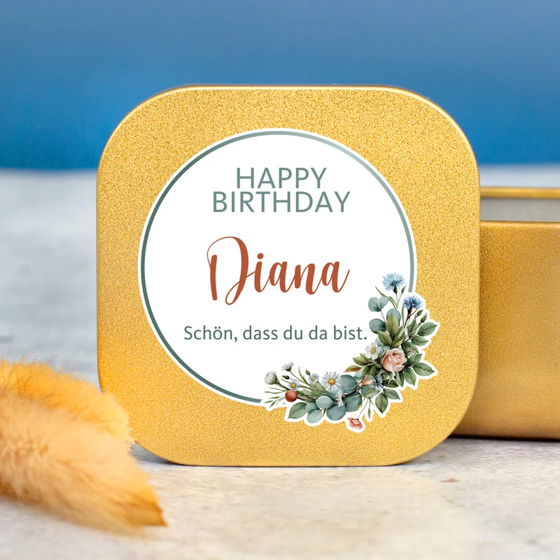 Duftkerze Happy Birthday mit Name & Wunschtext personalisiert | Geschenk zum Geburtstag mit Farbwahl