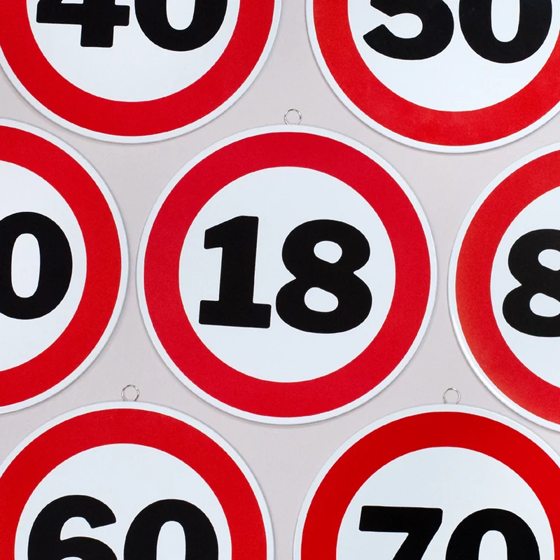 Rundes Blechschild zum Geburtstag & Jubiläum | 25 cm | Verkehrsschild Design