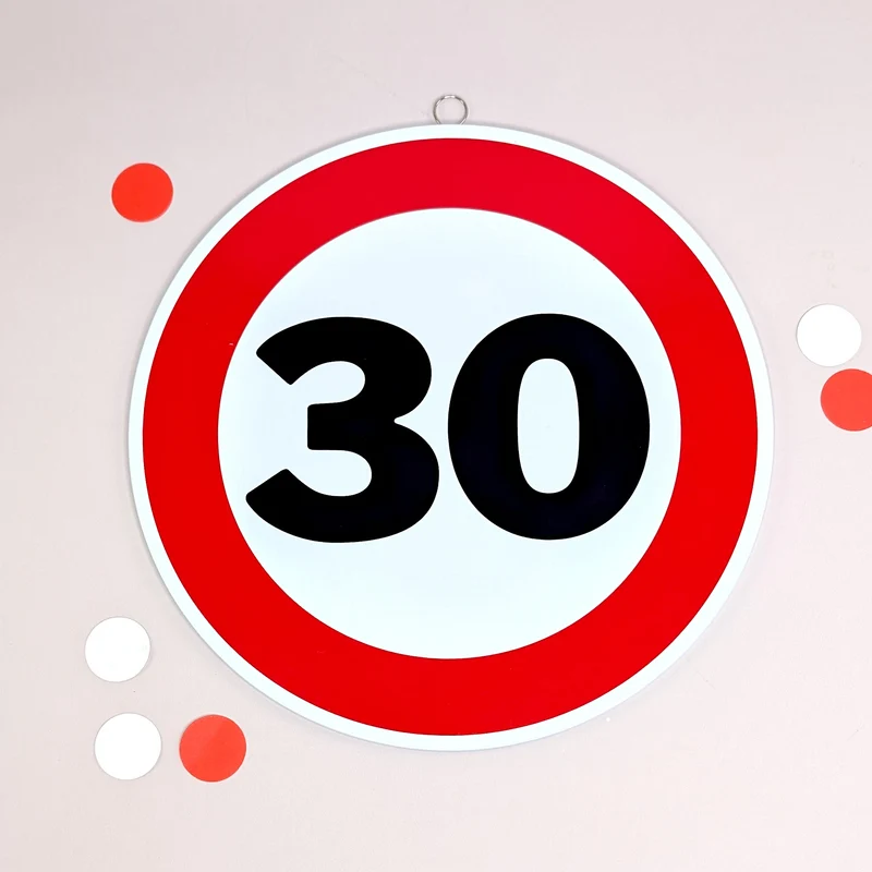 Rundes Blechschild zum Geburtstag & Jubiläum | 25 cm | Verkehrsschild Design