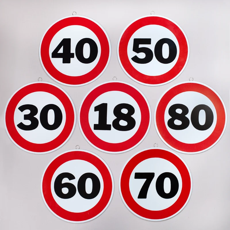 Rundes Blechschild zum Geburtstag & Jubiläum | 25 cm | Verkehrsschild Design