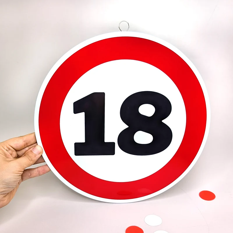 Rundes Blechschild zum Geburtstag & Jubiläum | 25 cm | Verkehrsschild Design