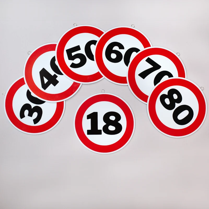 Rundes Blechschild zum Geburtstag & Jubiläum | 25 cm | Verkehrsschild Design