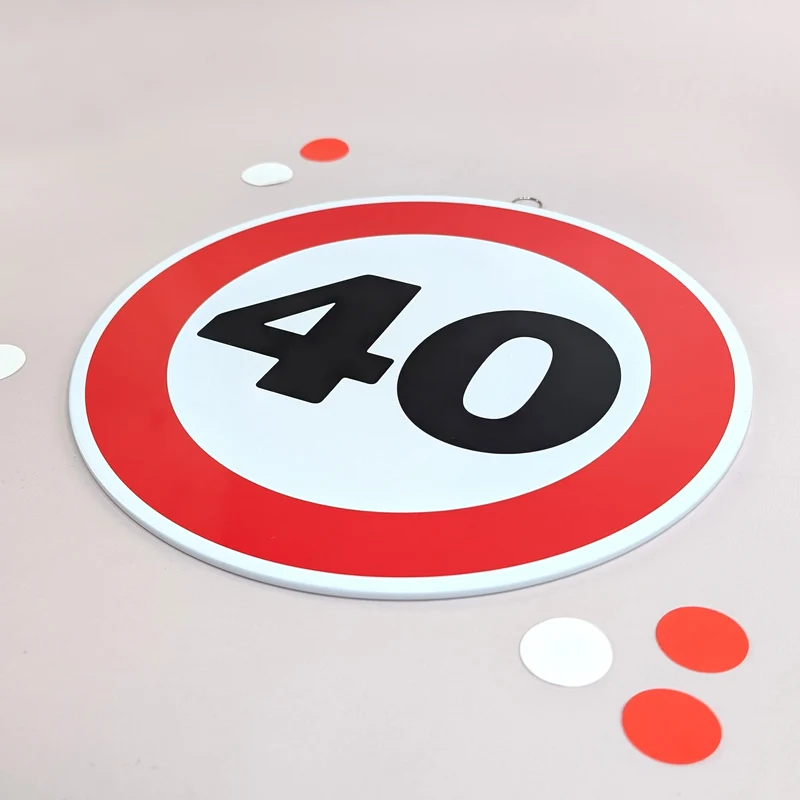Rundes Blechschild zum Geburtstag & Jubiläum | 25 cm | Verkehrsschild Design