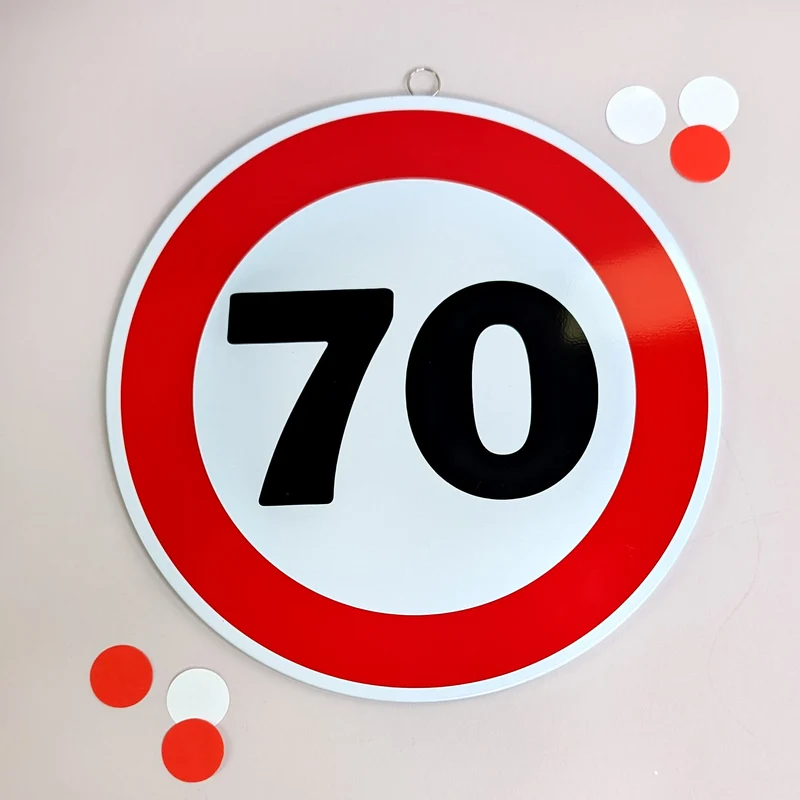 Rundes Blechschild zum Geburtstag & Jubiläum | 25 cm | Verkehrsschild Design