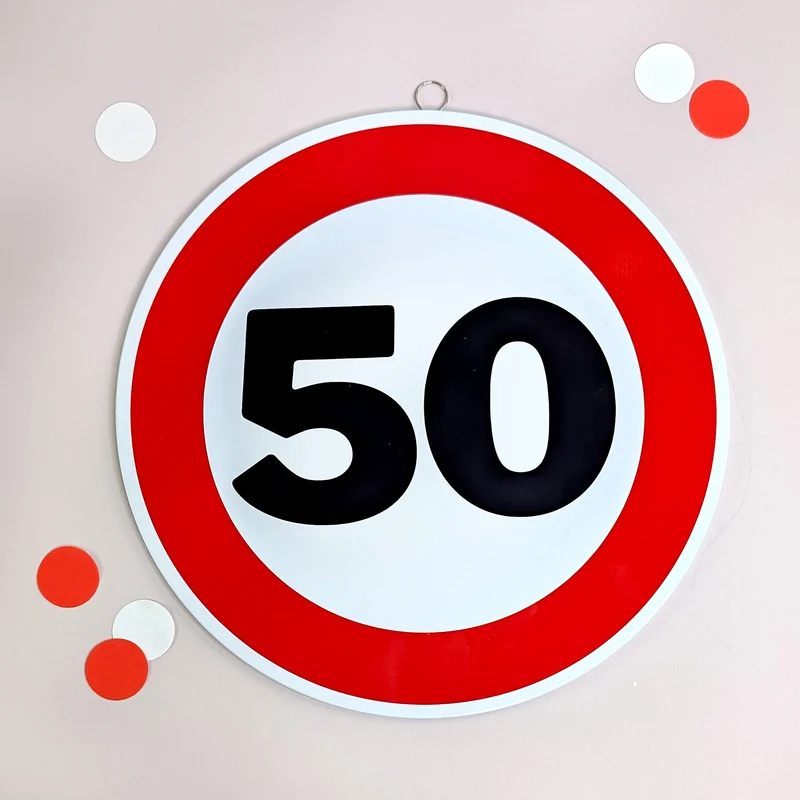 Rundes Blechschild zum Geburtstag & Jubiläum | 25 cm | Verkehrsschild Design