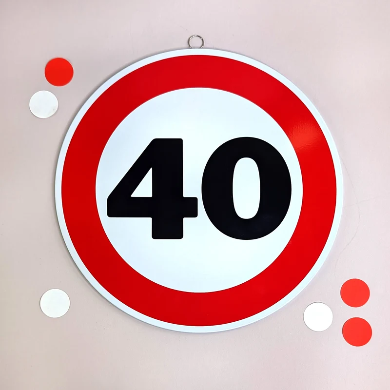Rundes Blechschild zum Geburtstag & Jubiläum | 25 cm | Verkehrsschild Design