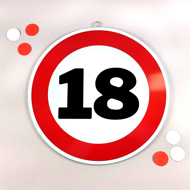 Rundes Blechschild zum Geburtstag & Jubiläum | 25 cm | Verkehrsschild Design