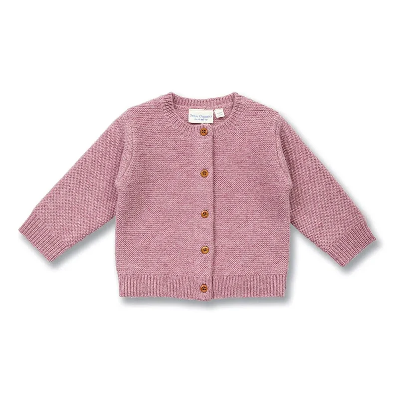 Sense Organics Baby Strickjacke Merino Mauve Melange