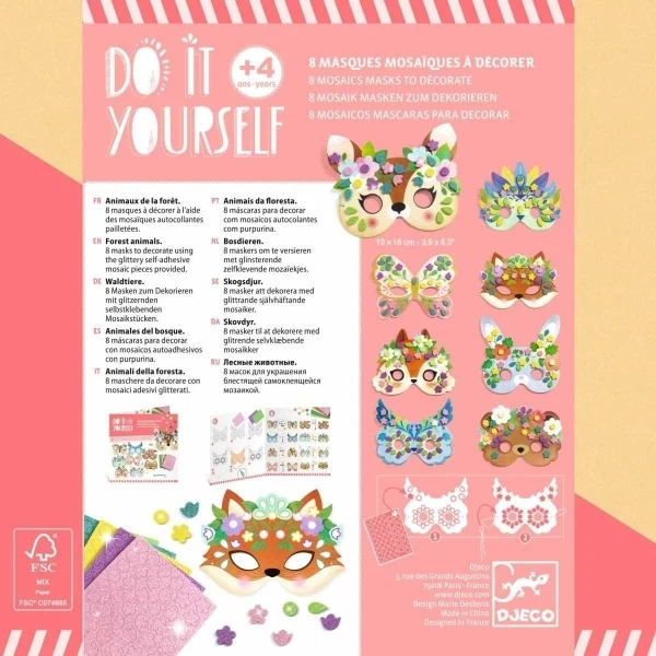 Djeco Do it yourself Mosaik Masken zum Dekorieren