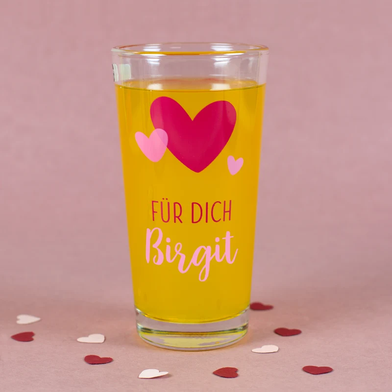 Personalisierbares Trinkglas mit Herz-Motiv | 380 ml Glas von Ritzenhoff & Breker