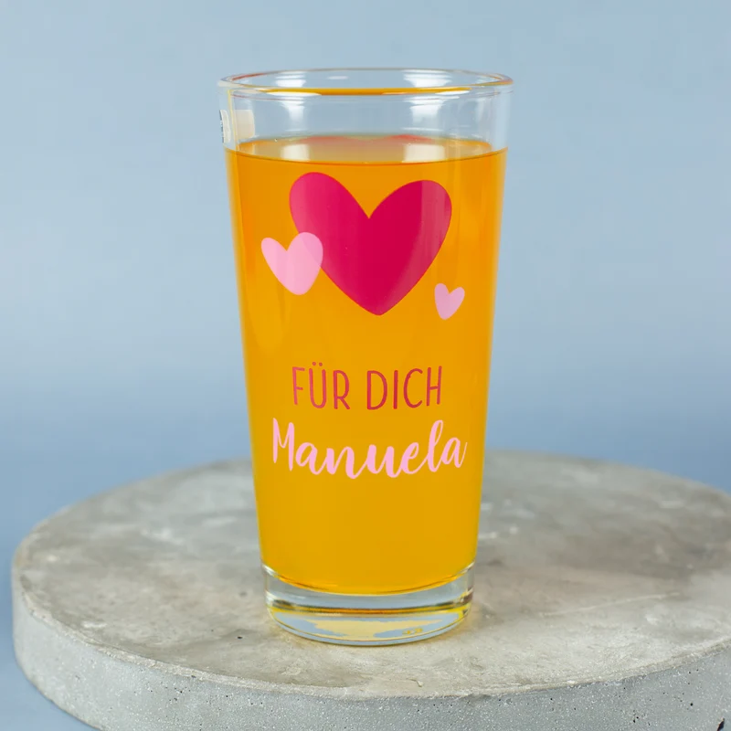 Personalisierbares Trinkglas mit Herz-Motiv | 380 ml Glas von Ritzenhoff & Breker