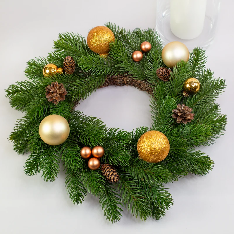 Adventskranz aus Tannenzweigen in zwei Größen | Hochwertige Kunst Dekoration zu Weihnachten