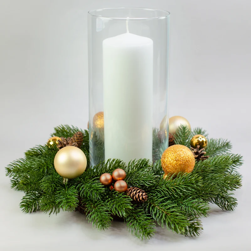 Adventskranz aus Tannenzweigen in zwei Größen | Hochwertige Kunst Dekoration zu Weihnachten