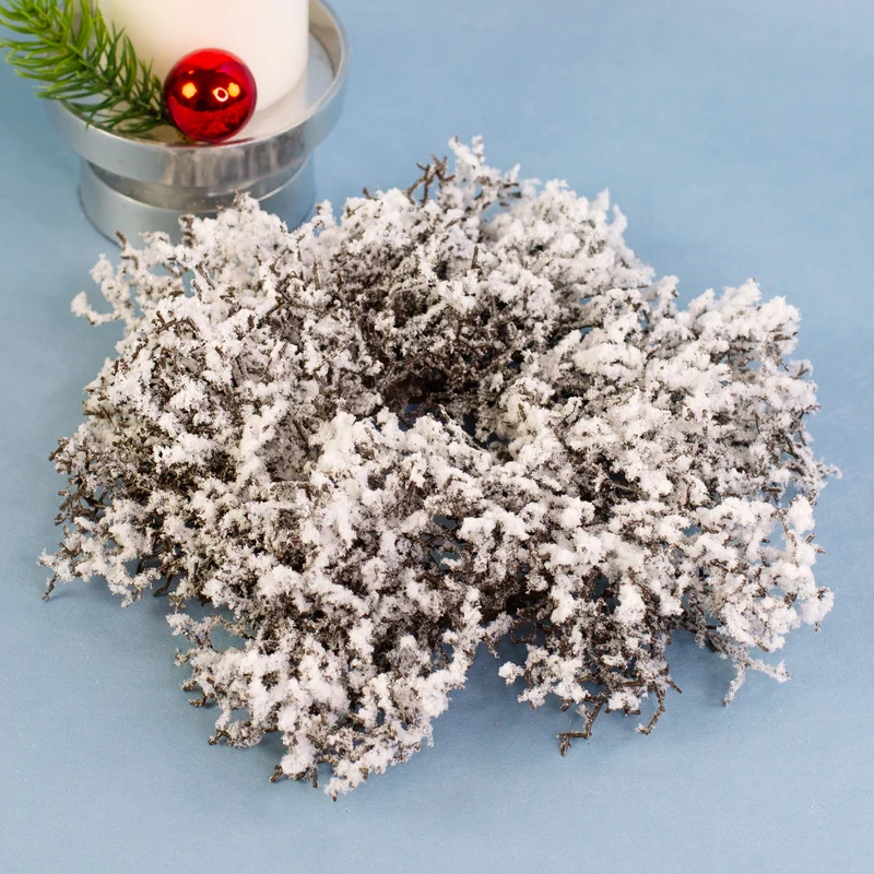 Winterlicher Adventskranz aus Schneezweigen in zwei Größen | Dekoration zu Weihnachten