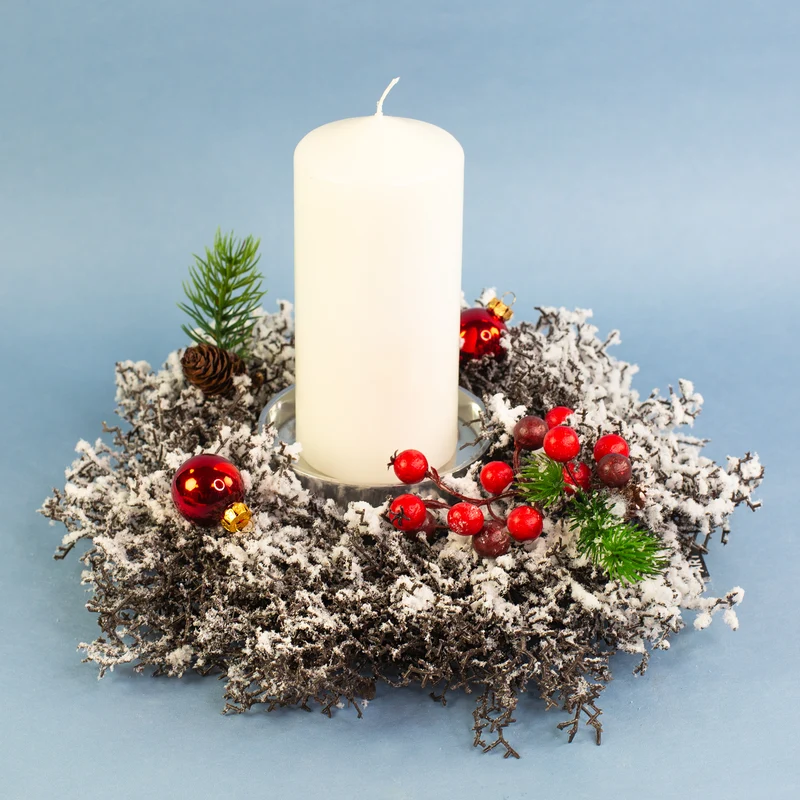 Winterlicher Adventskranz aus Schneezweigen in zwei Größen | Dekoration zu Weihnachten