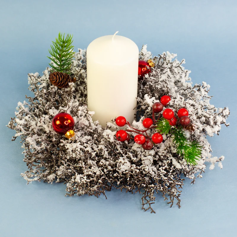 Winterlicher Adventskranz aus Schneezweigen in zwei Größen | Dekoration zu Weihnachten