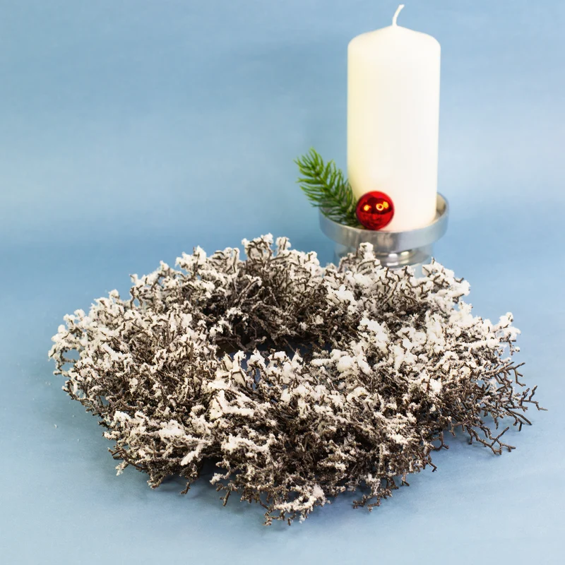 Winterlicher Adventskranz aus Schneezweigen in zwei Größen | Dekoration zu Weihnachten
