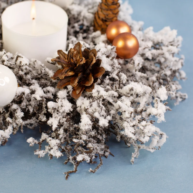 Winterlicher Adventskranz aus Schneezweigen in zwei Größen | Dekoration zu Weihnachten