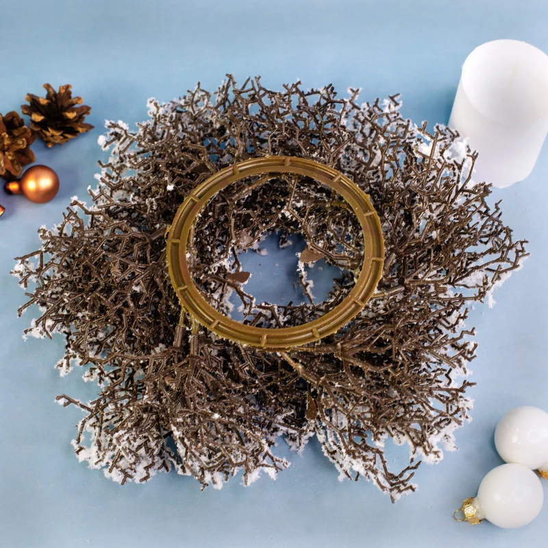 Winterlicher Adventskranz aus Schneezweigen in zwei Größen | Dekoration zu Weihnachten