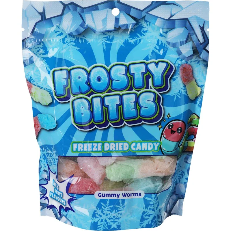 Frosty Bites Freeze Dried Candy Gummy Worms 50g