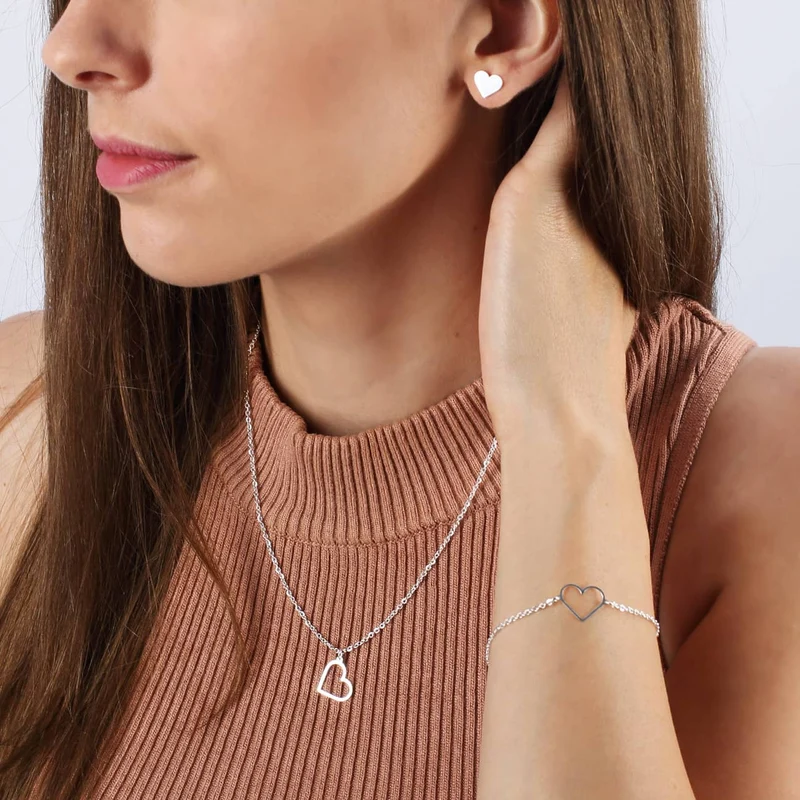 Schmuck-Geschenkset - Herzen aus Silber