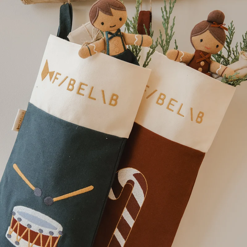 Weihnachtsstrumpf Nikolausstrumpf 50 cm, Bio Baumwolle