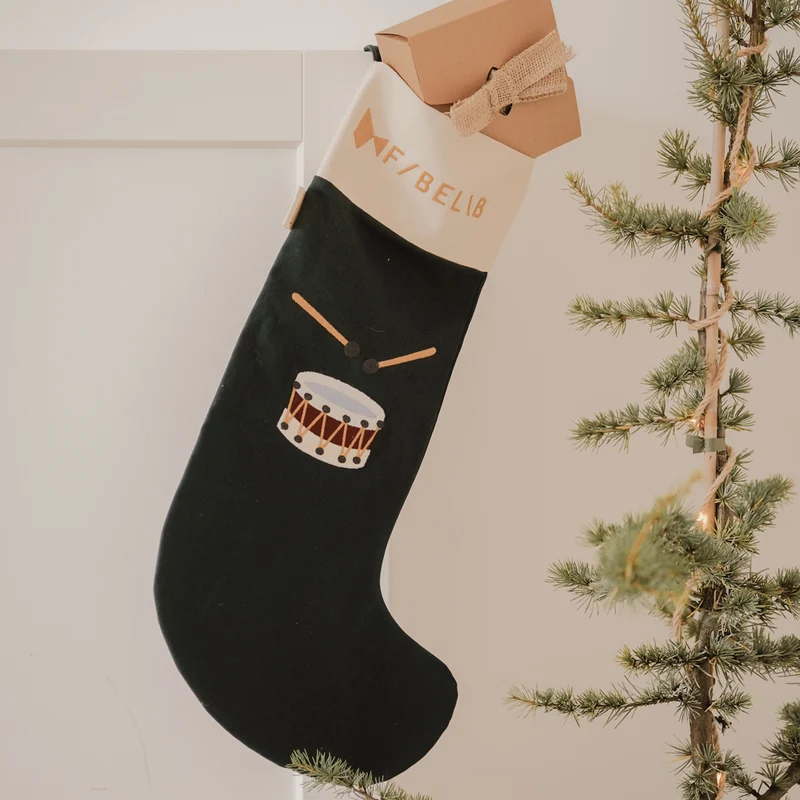 Weihnachtsstrumpf Nikolausstrumpf 50 cm, Bio Baumwolle