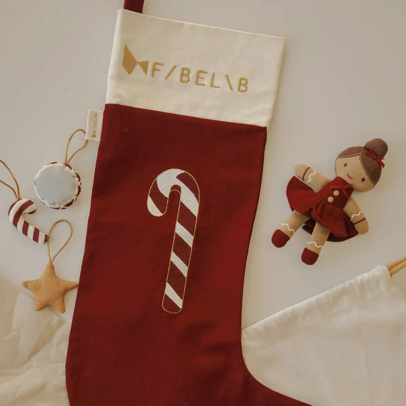 Weihnachtsstrumpf Nikolausstrumpf 50 cm, Bio Baumwolle