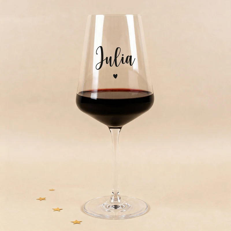 Personalisiertes Leonardo Weinglas mit Name & Herz | Geschenk für Weinliebhaber und Herzensmenschen
