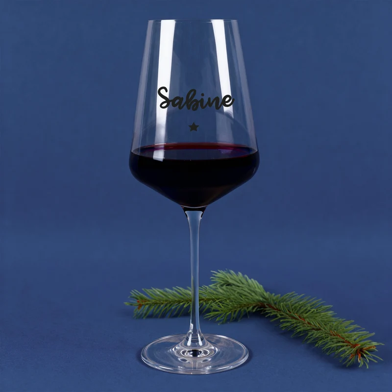 Personalisiertes Leonardo Weinglas mit Name & Stern | Geschenk zu Weihnachten und Geburtstag
