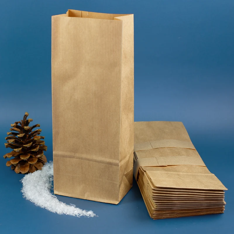 24er Set Blockbodenbeutel für DIY Adventskalender | Papiertüten zum Basteln