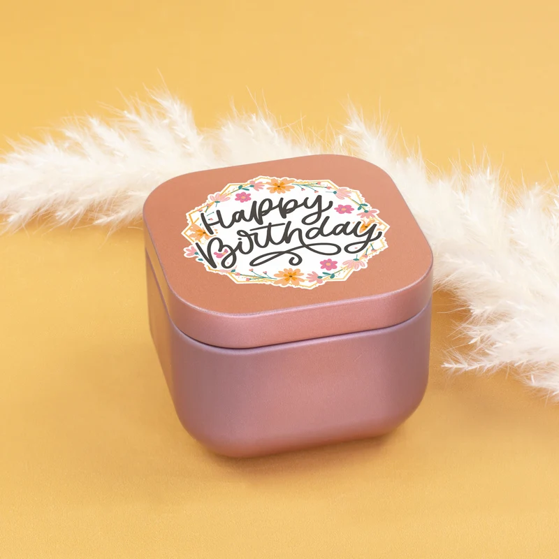 Mini Duftkerze 'Happy Birthday' mit Vanille Duft als Geschenk zum Geburtstag | Gold oder Rosé