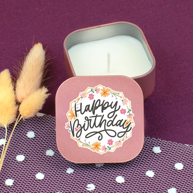 Mini Duftkerze 'Happy Birthday' mit Vanille Duft als Geschenk zum Geburtstag | Gold oder Rosé