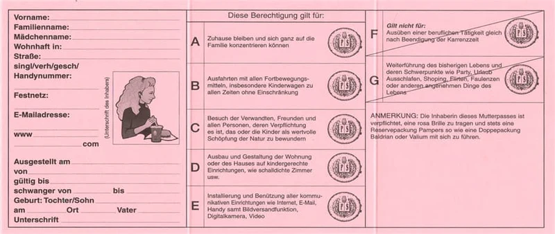 Mutterpass zum Geburtstag