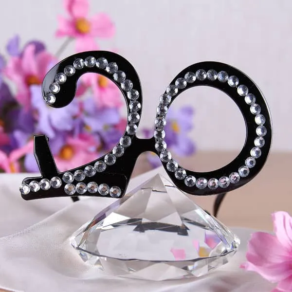 Brille mit Strass Steinchen zum 20. Geburtstag