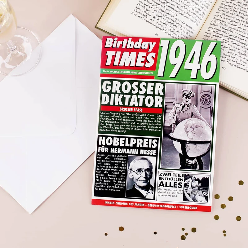 Birthday Times Karte mit Sound 1946